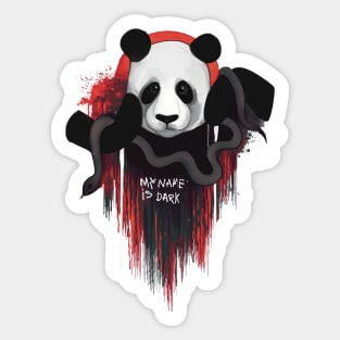 Depressive cute panda My name is dark Sticker